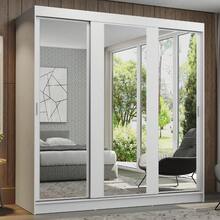 Ropero Doble Madesa Reno 3 Puertas Corredizas Con Espejos Color Blanco - Blanco - Ver 2