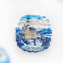 1/2pcs Resin Fridge Magnet Travel Souvenirs, Germany Berlin, Denmark Copenhagen, Belgium Cologne Cathedral, Neuschwanstein Castle Munich, Rothenburg, Danish Fairytale, Belgian Waffle, Brussels, Magnetic Wall Decor, Creative Gift For Bedroom, Kitchen, Home Decor, Germany Tour - Multicolor - View 8