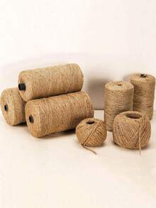 1/2/3 件 2 毫米 100 米天然黄麻绳丝带蝴蝶结工艺品 DIY 婚礼礼品包装园艺黄麻绳缝纫派对手工装饰配件 - 黃麻色 - 查看 1