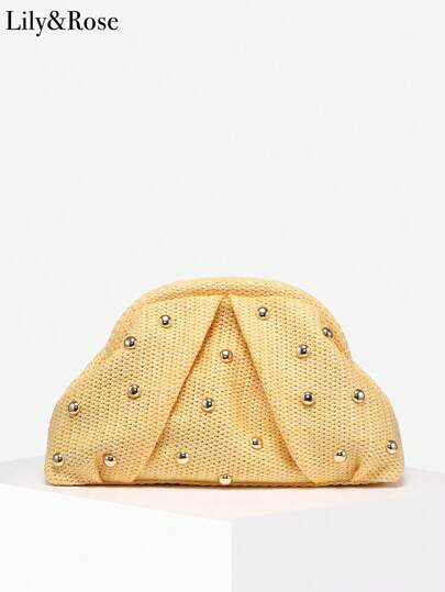 Damska torebka kopertówka w stylu retro, minimalistyczna, sztuczna tkanina szydełkowa w stylu boho, zdobiona muszlą, z angorą, w kolorze czerwonym, o dużej pojemności, odpowiednia na wieczorne przyjęcie, wyjście i codzienne dopasowywanie