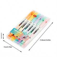 1 盒透明荧光笔 | 双面水晶笔尖设计，6 色马卡龙透明笔尖荧光笔套装，适合学生使用 | 高亮水性墨水，适合学习、办公、笔记 | 彩色荧光笔，标记精准，持久耐用 | 透明笔尖，易于检查剩余墨水 | 轻松书写，突出显示重点，非常适合书籍、文件和文具（颜色和款式随机发送）、学校用品、返校 - 彩色 - 查看 5