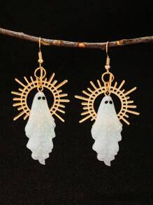 1 par de brincos com pingente fantasma estilo boêmio retrô para festa, joias para festa de Halloween, presente de aniversário