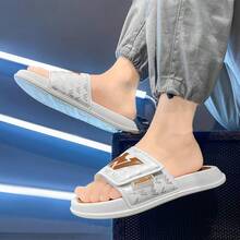 夏季新款男士拖鞋厚底防滑柔软休闲室内户外运动防臭魔术贴绑带