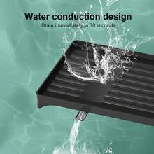 NetHong Large Dish Drainer Rack Kitchen Sink Drying Rack Bowl Plate Holder 360°Drip Tray - Negro B - Ver 7