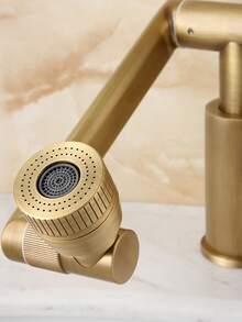 NVHUANGSHIJIA Solid Brass Retro Swivel Spout Faucet French Style Bathroom Basin Mixer Tap (Hot & Cold) - Multicolor - View 4