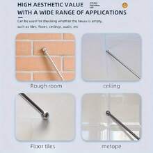 45英寸重型伸缩锤，伸缩加厚旗杆手摇旗杆，不锈钢伸缩指针手指阅读棒伸缩工具扣，适用于家庭检查和自卫 - 不锈钢材质，长度可调，握感舒适 蓝色