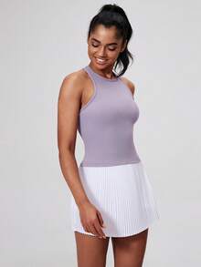 Women's Fashion Tank Top,  Athletic Gym Workout Vest Top, Sporty Sleeveless Running Shirt - Violet Purple - View 5