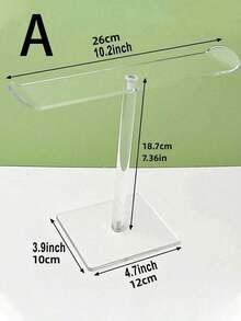 1 件亚克力 T 形透明展示架，适用于头带、发夹、珠宝、项链、手链 - 無色 - 查看 3