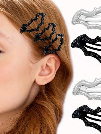 Halloween Bat Hairpin, The Bat Wings Shine Brightly With A Dim Luster. Hairpin Headwear, Girl's Bangs Hairpin, Small, Cute And Fashionable Hairpin, Side Bangs Hairpin For Broken Hair, Easy To Use, Suitable For Daily Wear, Taking Photos, Going Out And Decoration, Suitable For Both Women And Girls, As A Birthday Gift For Friends, Perfect For Halloween