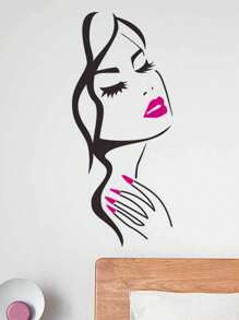 1pc Simple Black Figure Graphic Wall Sticker, PVC Waterproof Removable Sticker For Home Decor, Stickers, Wall Decal, Vinyl Decal For Home Decorations, Spring Decoration Items Refresh Your Home, Rama Decoration Stickers Gifts Birthday Graduation Wall Stickers Room Decor Wall Decor Personalised Stickers