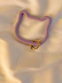 1pc Silicone Cat Lanyard, Phone Case & Bracelet Holder, Versatile Mobile Phone Accessories