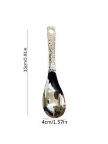 1件/2件/4件/6件/8件不锈钢锤纹勺子，加厚餐具勺，极具吸引力的甜点勺，厨房用具甜点勺，优雅的设计，适用于厨房，餐厅，酒店 - 金銀色 - 查看 5