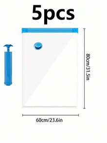 Vacuum Storage Bag 1/5 PCS Vacuum Storage Bag + 1 Pump, Compression Travel Storage Bag, Can Store Bedding Pillows Quilts Wardrobe Coats School Season Clothing Storage Organization