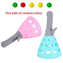 Set de 5 bolas con 2 lanzadores para juego de atrapar y lanzar - Actividad divertida para interiores/exteriores para niños y familias, juguetes de playa y regalos festivos para Halloween y Navidad