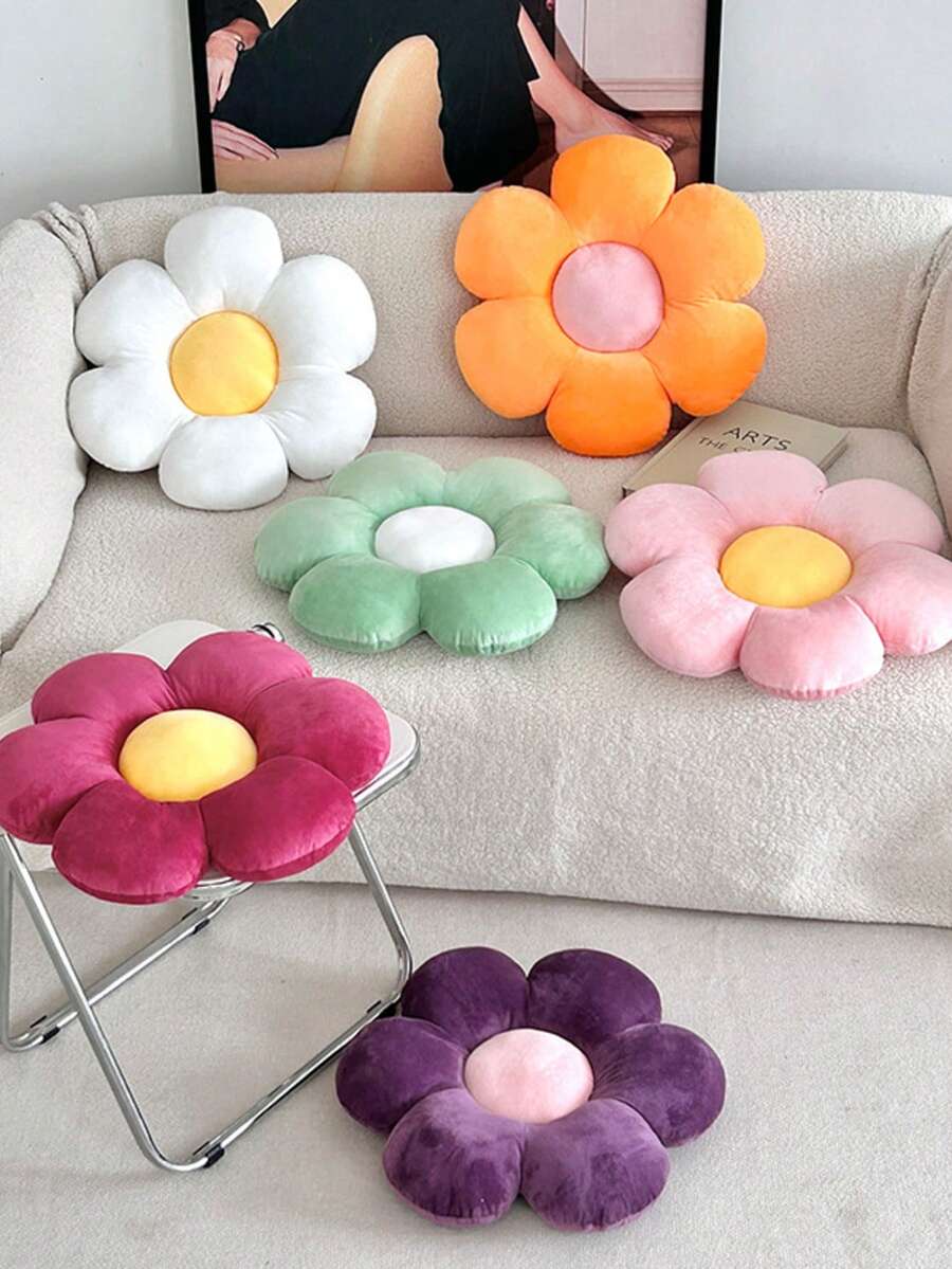 1 件，直径 45 厘米/17.71 英寸，有白色、绿色、红色、橙色、紫色、粉色可选，柔软舒适的水晶天鹅绒材质，向日葵雏菊形状，家居装饰适用于窗台垫、地板垫、沙发垫、椅垫、靠背垫、汽车垫、床头板垫，非常适合情人节、万圣节、圣诞礼物万圣节装饰秋季装饰房间装饰圣诞装饰圣诞装饰