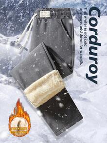 Women'S Thermal Lined Straight Leg Sweatpants, Warm And Comfortable Casual Pants For Winter Tights