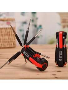 طقم مفك 8 في 1 - مفك متعدد الأغراض مع مصباح لإصلاح المنزل، محمول وملائم