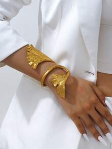 1 件夸张时尚高贵品质金属开口手镯，适合女士，适合办公室、派对、生日、社交活动、购物、约会、送礼