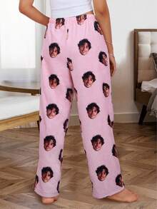 Customized Fleece Fluffy Pajama Pants, Personalized Anime Character, Couple, Idol, Or Pet Designs, Thick Flannel Homewear, Winter, Cozy