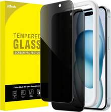 JETech Privacy Screen Protector For 15 Pro 6.1 Inch, Anti-Spy Tempered Glass Screen Protector With Easy Installation Frame, 2 Units - IPhone 15 Plus - View 1