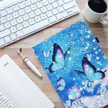 LZUniversal 7 8 Inch Android Tablet Case Dluggs Slim Folding Stand Folio Leather Case Cover For 7.08.5 Inch Tablet With Hand Strap Blue Butterfly1510 - 藍色蝴蝶 - 查看 2