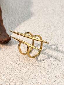 1 件时尚独特不锈钢男女通用戒指，适合日常佩戴和情人节配饰 - 時尚戒指 - 查看 4