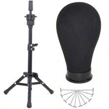 22INCH Wig Head Mannequin Head With Wig Stand ,Manikin Canvas Head For Wigs Making Display