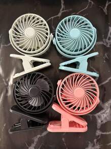 Mini ventilatore ricaricabile da 500mAh, ventilatore con molletta girevole a 320°, con luce notturna, portatile per ufficio, camera da letto, dormitorio, esterno, consegna a colore casuale