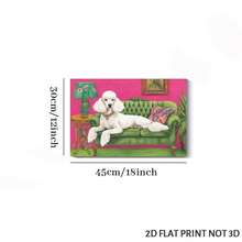 1pc Poodle, Vintage Sofa, Art Deco Style Framed Wall Art - Canvas Prints Poster, Ready To Hang - Home Decor, Ideal For Home, Office Wall Decor, Family Gift, Living Room Bedroom Wall Decor, 2D Flat - 杏色 - 查看 6