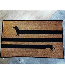 1pc Playful Dachshund Striped Doormat, Minimalist Dachshund Silhouette Doormat, Dachshund Fun Rug, Easy To Clean Durable, New Arrival Hot Selling, Suitable For Living Room, Entryway, Bedroom, Indoor Entrance, Rug, All Season, Best Seller, Unique Home Decor
