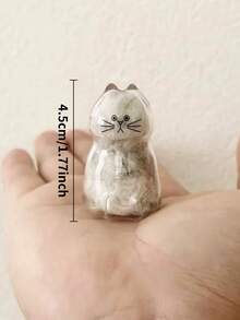 1/3 件可爱透明卡通猫形吊坠，装饰纪念吊坠，用于收集宠物猫/狗毛发 - 彩色 - 查看 6
