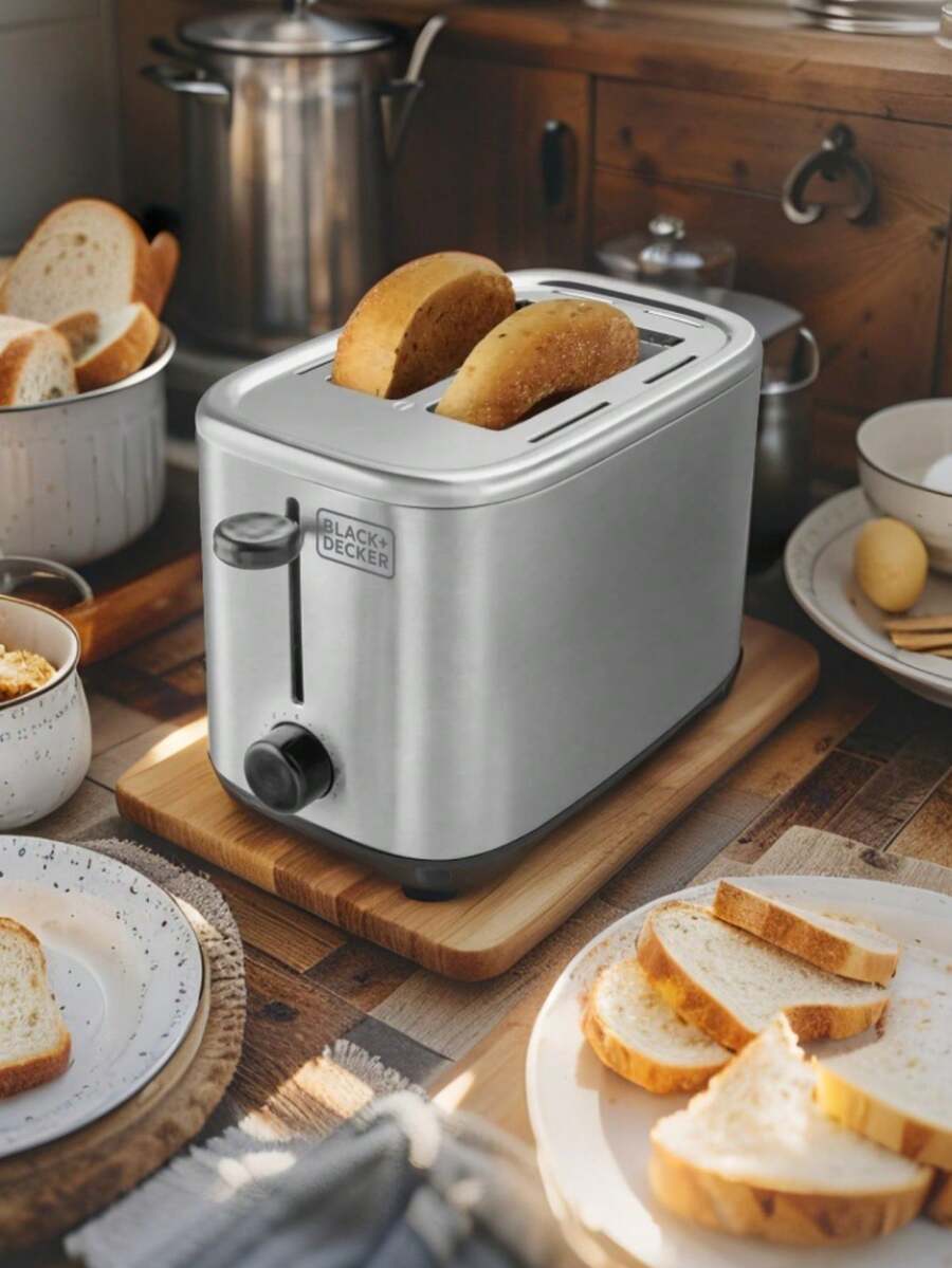 Tostador BLACK+DECKER de 2 Rebanadas con Ranuras Extra Anchas – TR0012SS-LA - Tipo de Enchufe B USA (110-127V) - Ver 1
