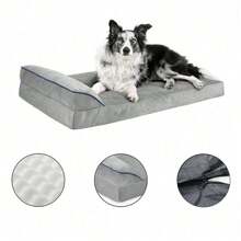 1 件多尺寸矫形宠物床垫，适合猫狗四季使用，可拆卸和清洗，最大支撑重量 74 磅 - 藍色 - 查看 6