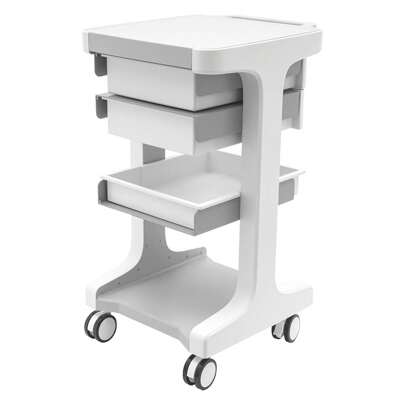 Carro médico con 2 cajones, carro de salón de belleza con compartimento de almacenamiento y carro de herramientas con ruedas universales, carro de trabajo, carro de peluquería