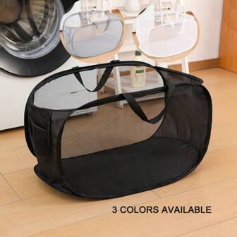 1 件可折叠网状透气洗衣篮，大容量多用途收纳篮，卧式浴室脏衣篮，玩具收纳篮，婴儿房收纳篮