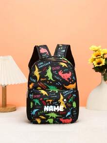 Individueller Schulanfang Einhorn Dinosaurier Mini Rucksack, personalisierter Name oder Feiertagsgruß Muster. Gestalte deinen eigenen Rucksack. Modisch lässig, vielseitig süßer Cartoon Einhorn Dinosaurier Bagger Baustellenfahrzeug Muster Rucksack. Leichter Münzbeutel, perfekt für Teenager für den täglichen Gebrauch, Ausflüge, Reisen und Einkaufen. Druckmusterposition zufällig - Text 2 - Übersicht 19