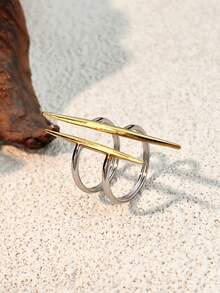 1 件时尚独特不锈钢男女通用戒指，适合日常佩戴和情人节配饰 - 時尚戒指 - 查看 7