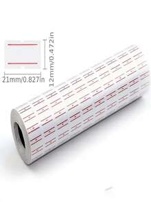 10/20 Rolls High-Adhesive Multi-Purpose Marking Paper, White Red Line Design, Self-Stick Labels For Price Tagging - Supermarket, Home, Store Use | Bulk Organization, Cost-Effective Solution