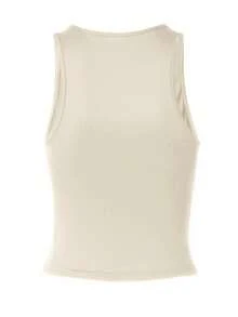 女士休闲纯色修身露脐上衣，性感吊带背心，适合街头、日常穿着、度假、春夏穿着 - 杏色 - 查看 5