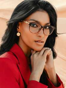 Men's Small Square Metal Clear Lens Glasses, Super Lightweight TR Material Titanium Frame, Personalized Decoration Arms, Suitable For Reading, Computer, TV, Streetwear And Couples - Clear - View 2