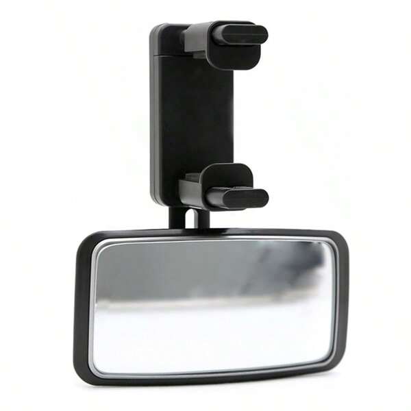 1pc Car Interior Baby Rearview Mirror, Child Safety Seat Observation Mirror, Flat Lens, Front View, Easy Installation, Adjustable Up And Down Durable Material, Child Safety Seat Accessory | Sleek Black Mirror | Clear Viewing Angl.