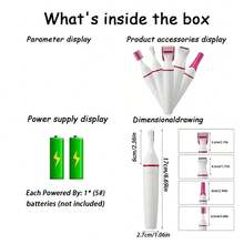 5 合 1 女士修剪器剃须刀适用于眉毛面部腋下比基尼线多余毛发去除器女士身体电动推剪