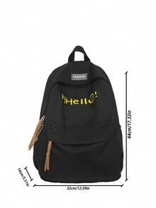 1 件经典基本款返校背包，字母印花书包，大容量学生包，带笔记本电脑隔层书包，旅行收纳，多种颜色可选，非常适合青少年/学生/毕业生，适合日常使用、外出、旅行、学校和返校 - 彩色 - 查看 3