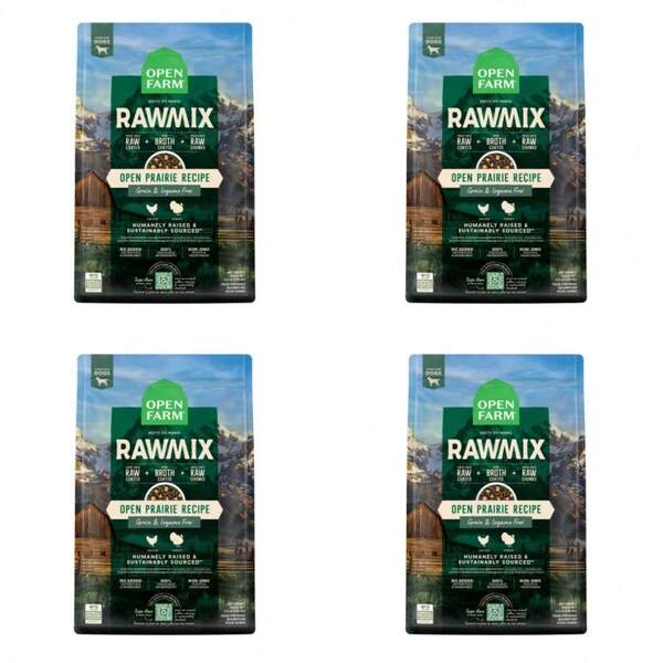 RawMix GrainFree Dry Dog Food ProteinPacked Kibble Coated In Bone Broth With Freeze Dried Raw Chunks Chicken Turkey Open Prairie Recipe 3.5lb Bag