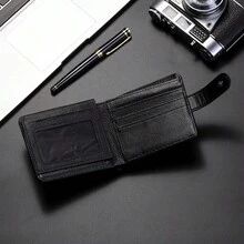 Men's Short Zipper Wallet New Style Coin Purse For Men Wallet Mini Wallet Purse Wallet Men Wallet Leather Small Wallet - Black - View 7