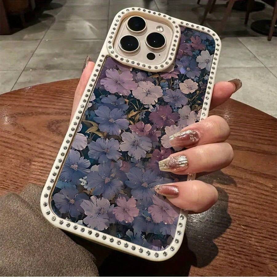 Funda para teléfono 1PC Teléfono Bling de Doble Cara, Parte Trasera Dura Suave a Prueba de Golpes, Multicapa, TPU + PC, Compatible con 16/15/14/13/12/11 Pro/Plus - Blanco - Ver 1
