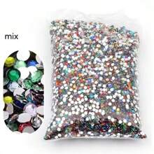 Non Hot Fix Rhinestones 2mm-6mm Silver Bottom Round Resin Flatback Crystal Rhinestone DIY Nail Art Jewelry Garment Decorations