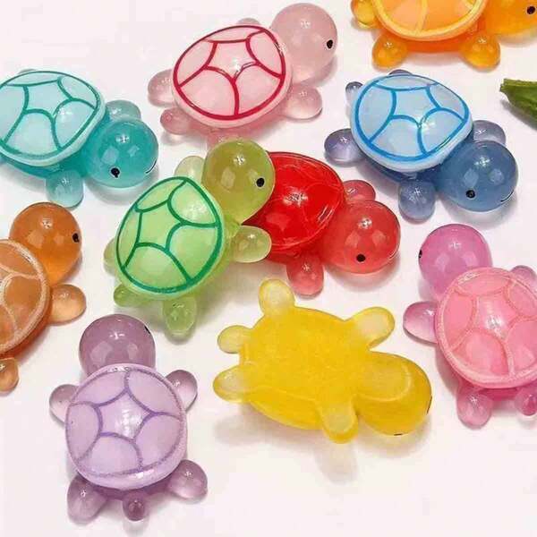 5pcs Cartoon Mystery Bag Turtle Doll Model Figurine Decoration Glowing Sea Turtle Marine Animal Blind Box