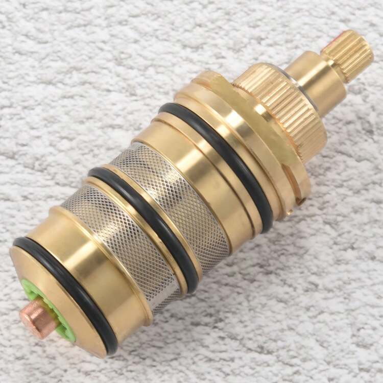 Thermostatic Cartridge And Brass Handle For Mixer Tap Shower Rod Mixer Tap Shower Mixer Cartridge (Gold) - 金色 - 查看 1