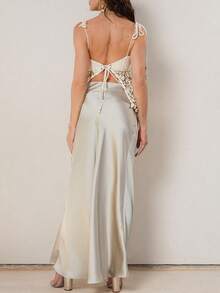 Sequin Crochet Halter Tops For Women Sexy Open Back Y2k Crop Top Hollow Out Knit Summer Beach Going Out Tops - trắng - Xem 7